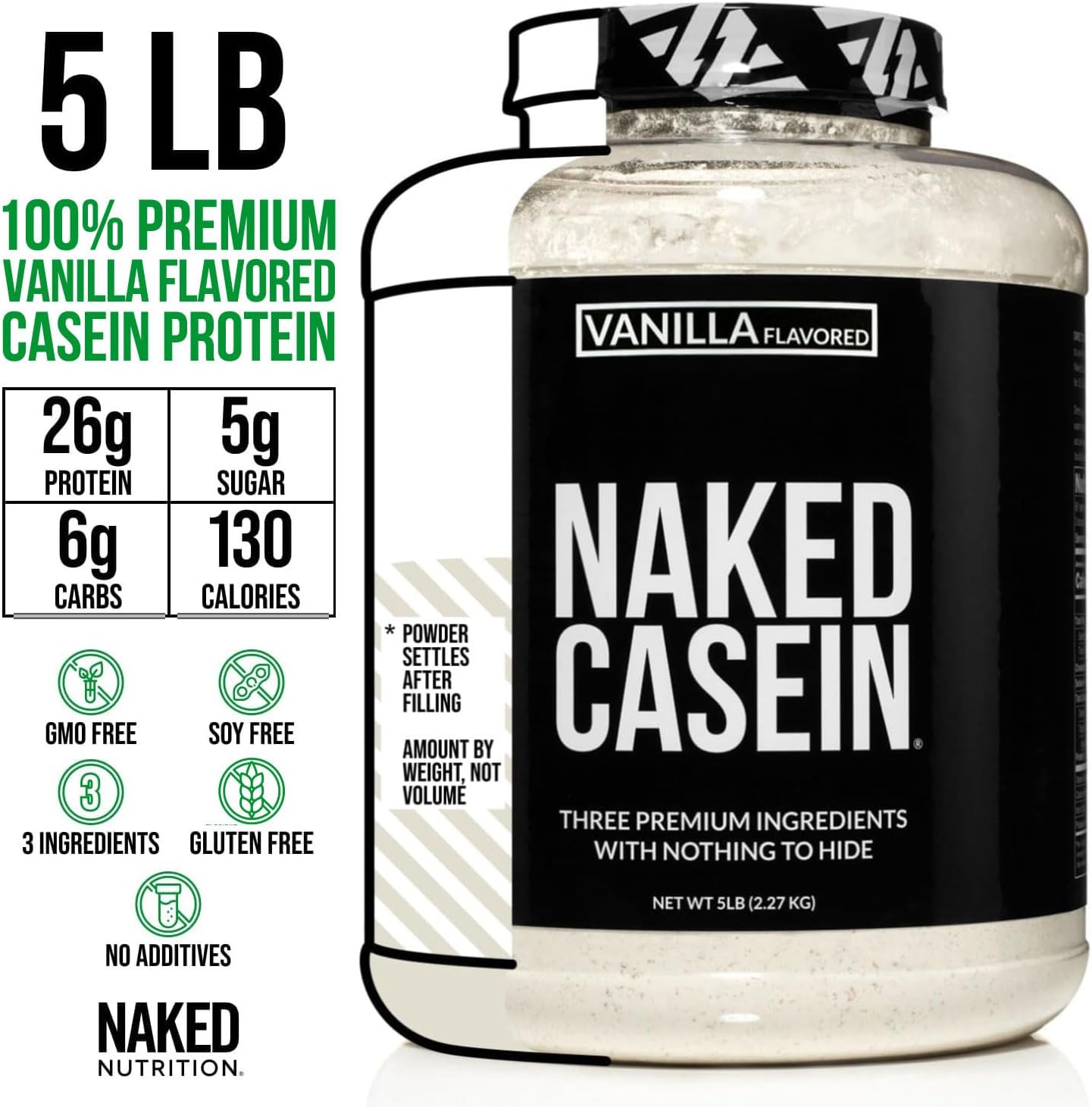 NAKED Casein Protein - Vanilla - 61 Servings