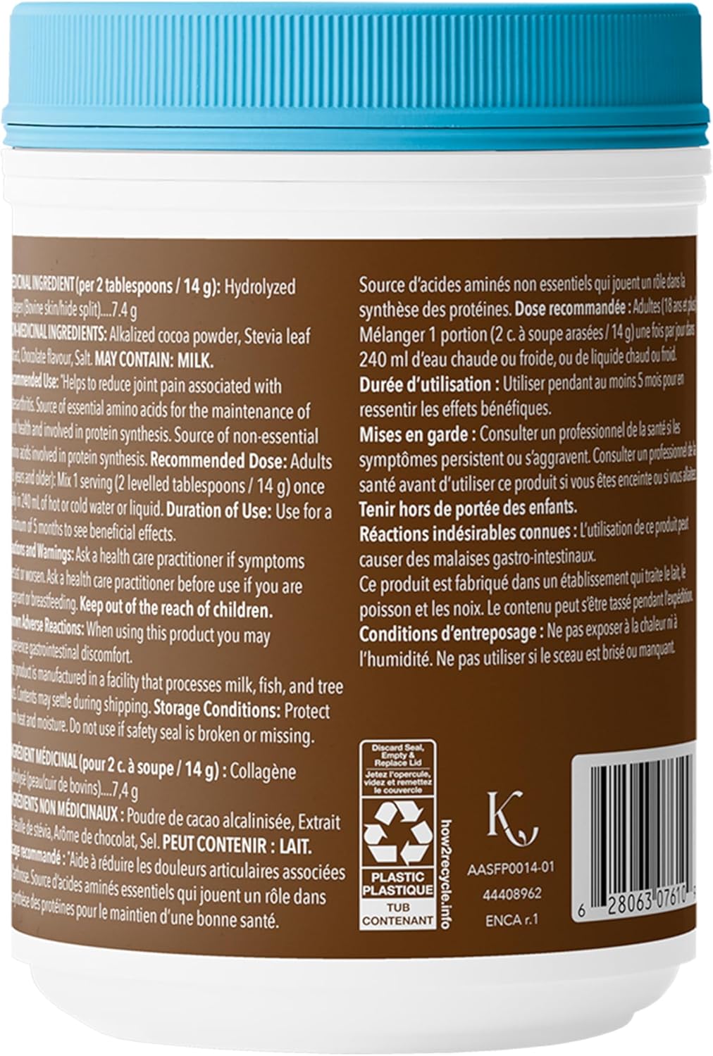 Back label of a supplement container with text and branding
