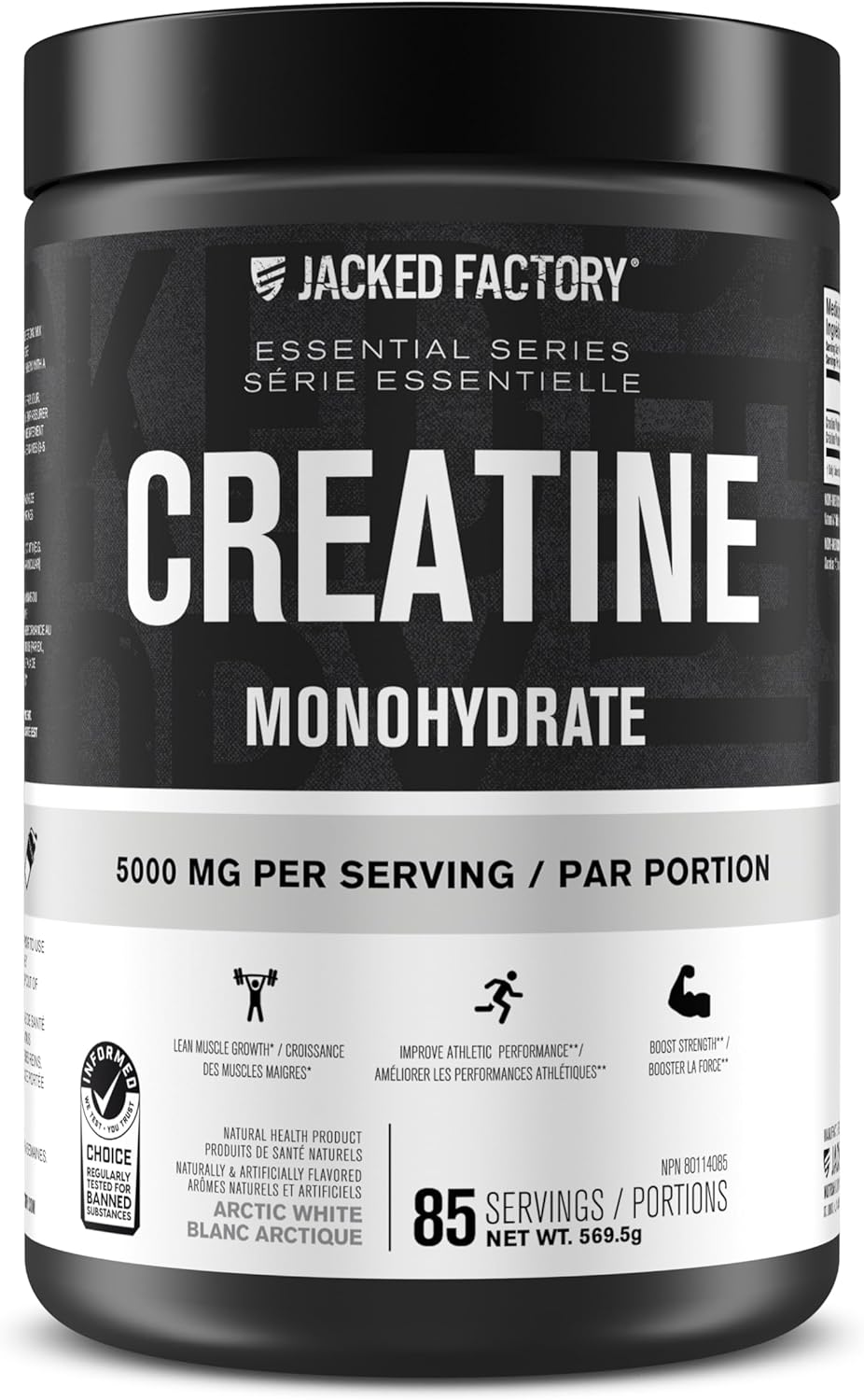 Jacked Factory Creatine Monohydrate - Artic White - 85 Servings