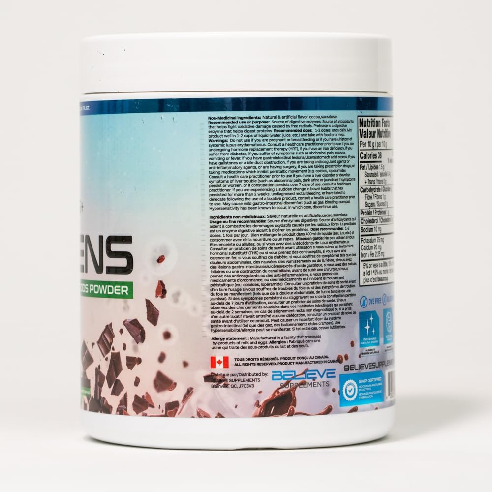Supplement container with label on a white background