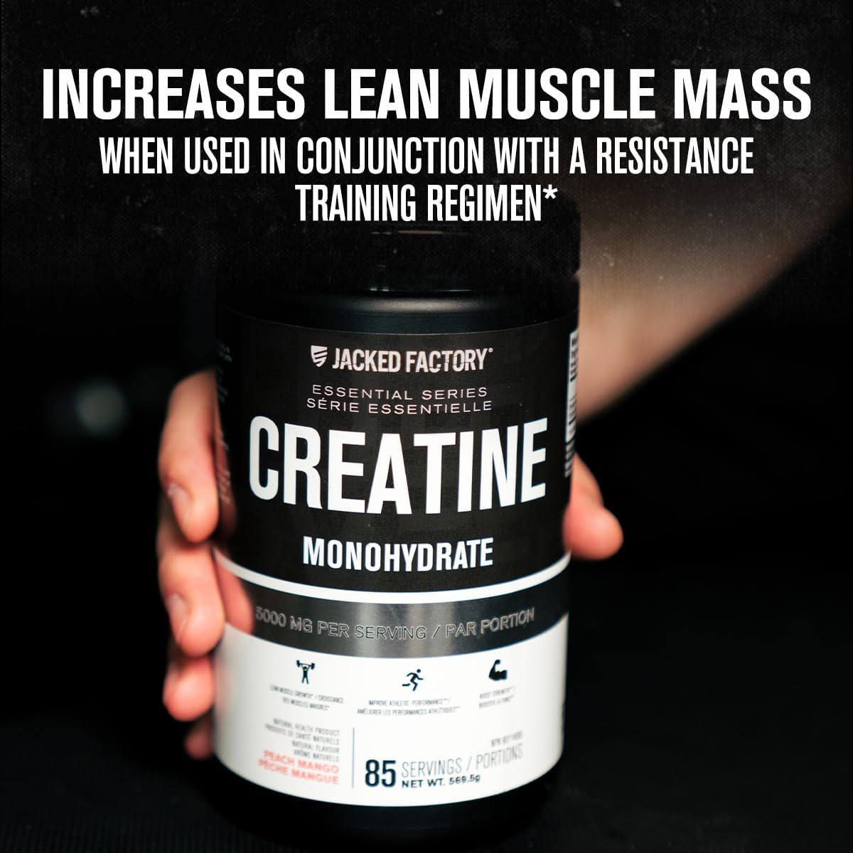 Jacked Factory Creatine Monohydrate - Peach Mango - 85 Servings