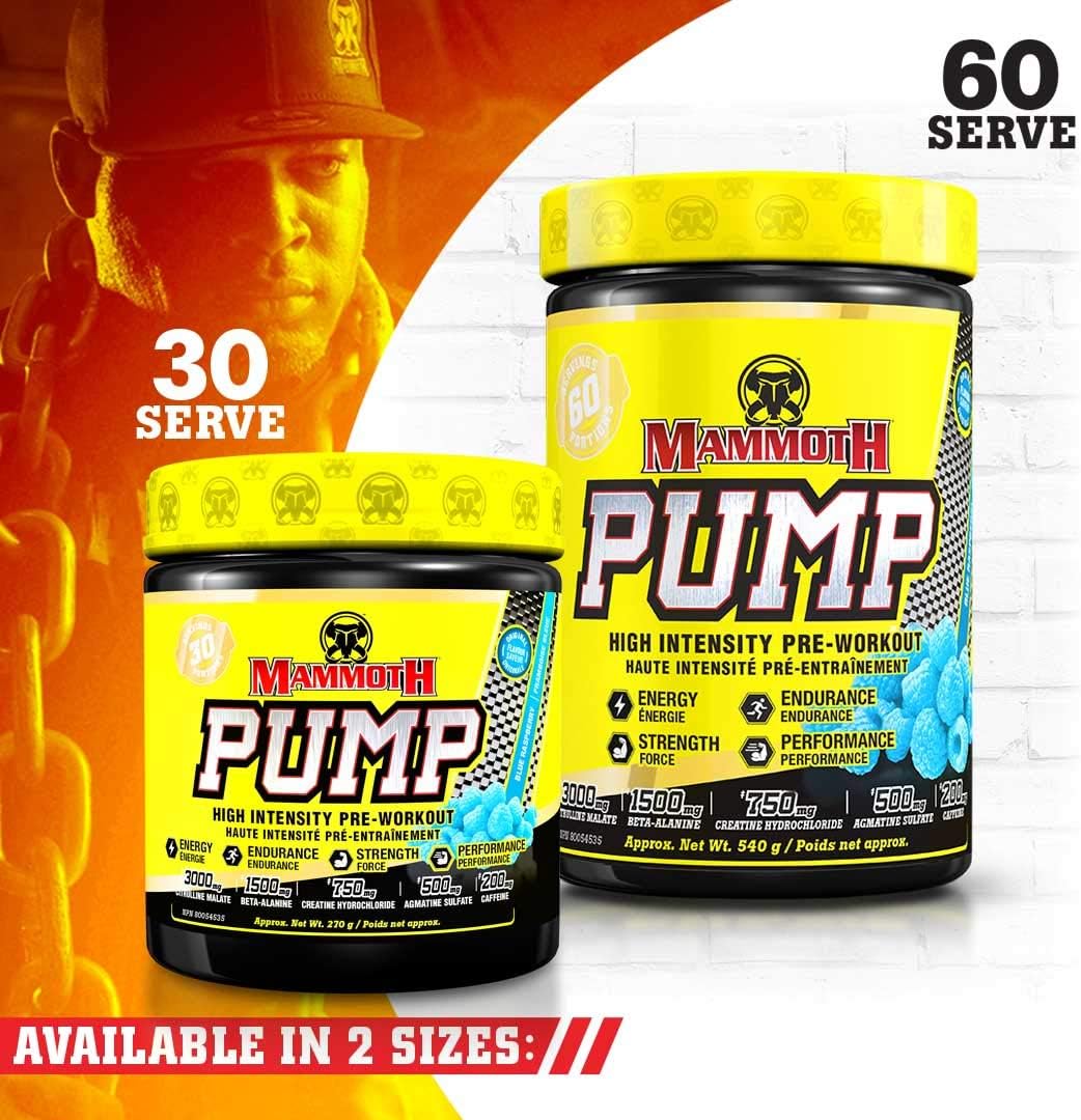 MAMMOTH Pump Pre-Workout - Blue Raspberry - 30 Servings