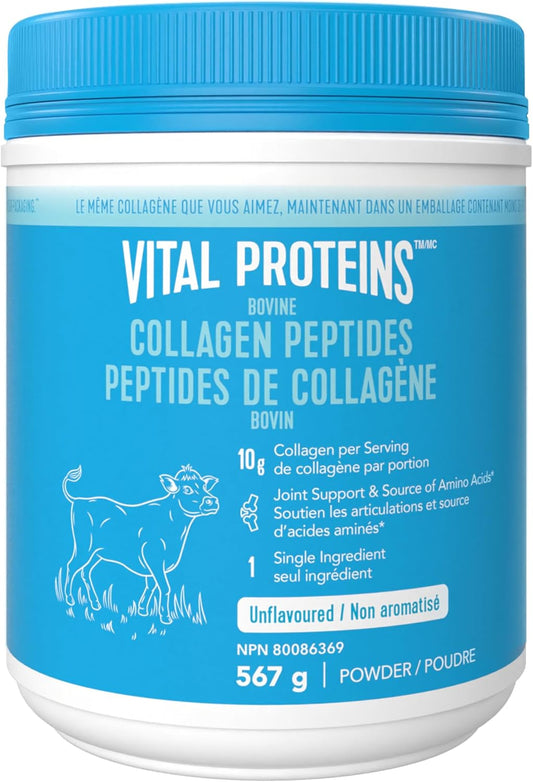 Vital Proteins Bovine Collagen Peptides Powder – Joint Support & Skin Health, No Sugar or Artificial Flavours, 567g