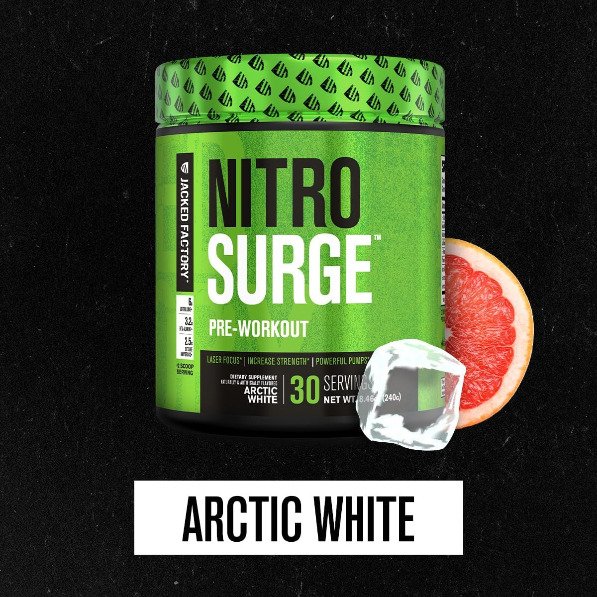 Jacked Factory NitroSurge Pre Workout - Arctic White - 30 Servings