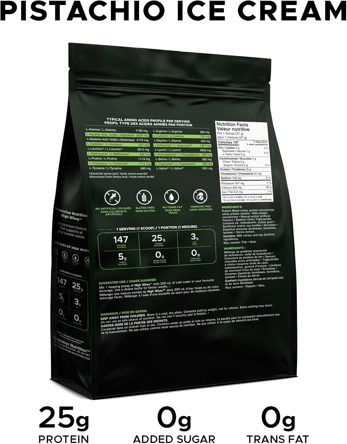 Black ice cream packaging with nutritional information on a white background