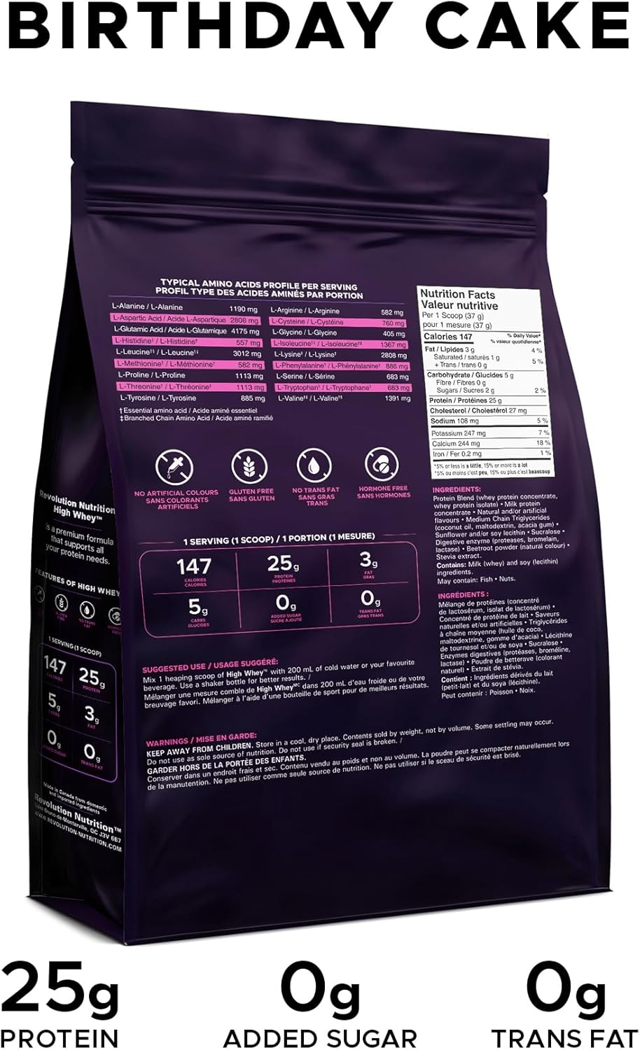 Revolution Nutrition Whey Protein – Birthday Cake - 73 Servings