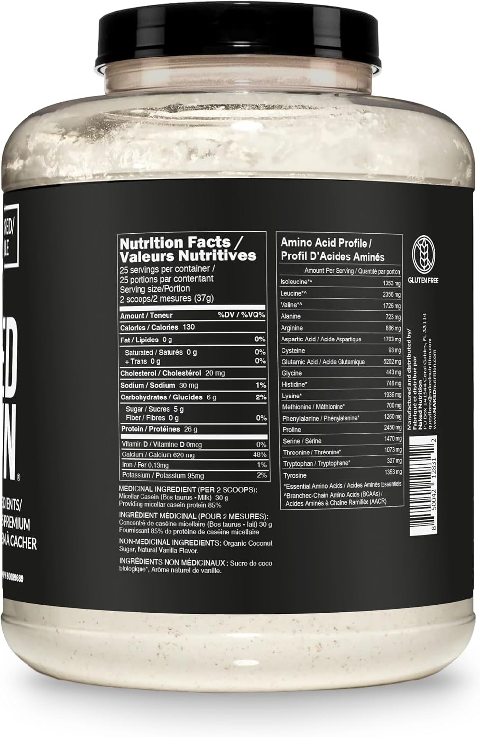 NAKED Casein Protein - Vanilla - 61 Servings
