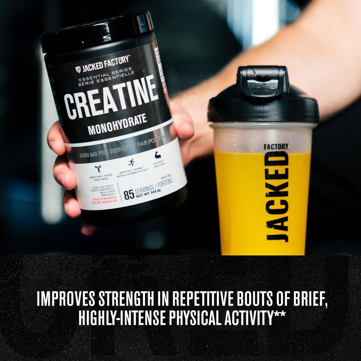 Jacked Factory Creatine Monohydrate - Peach Mango - 85 Servings