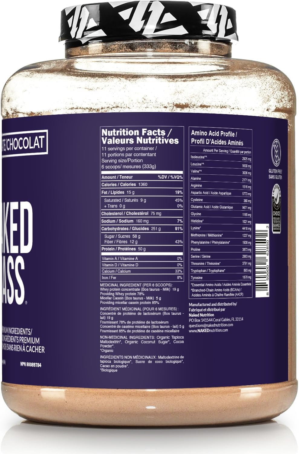 NAKED Mass Gainer - Chocolate - 11 Servings