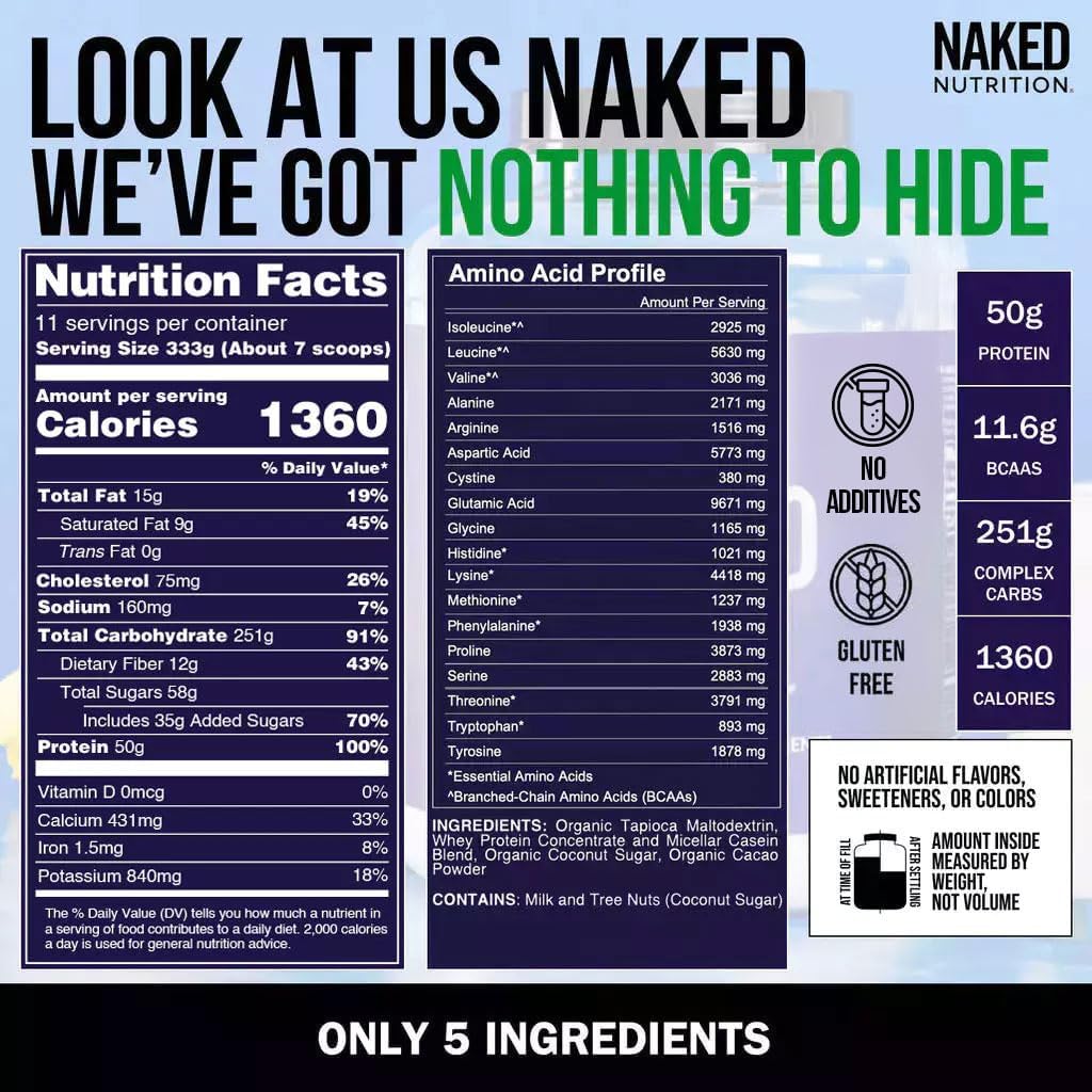 NAKED Mass Gainer - Chocolate - 11 Servings