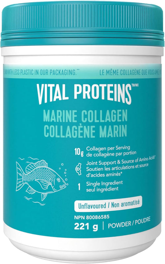 Vital Proteins Marine Collagen Peptides Powder – Joint Support & Skin Health, No Sugar or Artificial Flavours, 221g