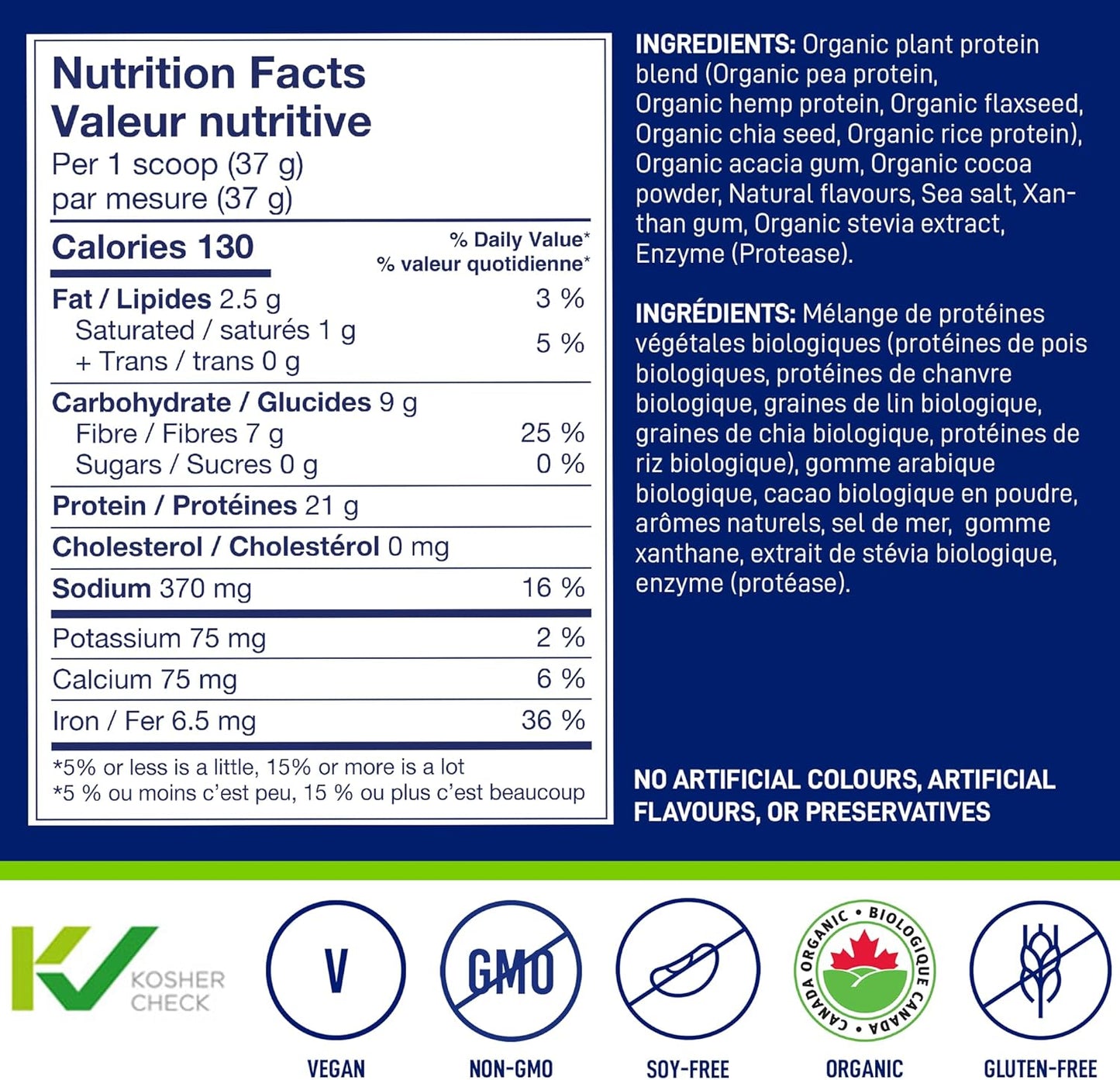 LeanFit Organic Plant-Based Protein – Chocolate - 44 Servings