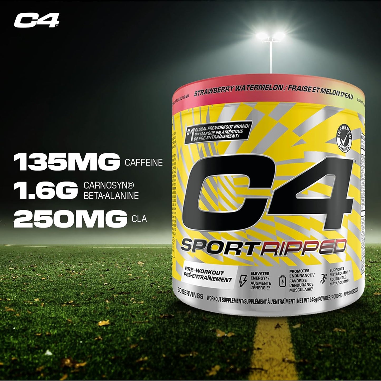 Cellucor C4 Sport Ripped Pre Workout - Strawberry Watermelon - 30 Servings