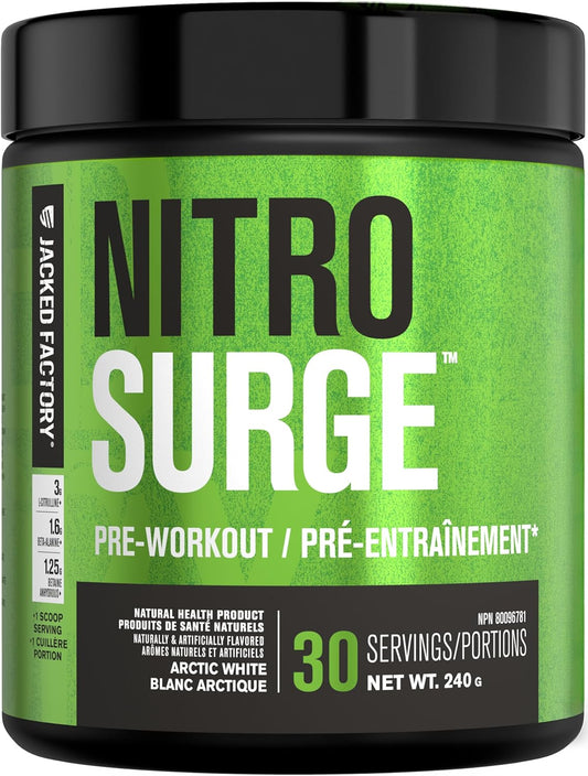 Jacked Factory NitroSurge Pre Workout - Arctic White - 30 Servings