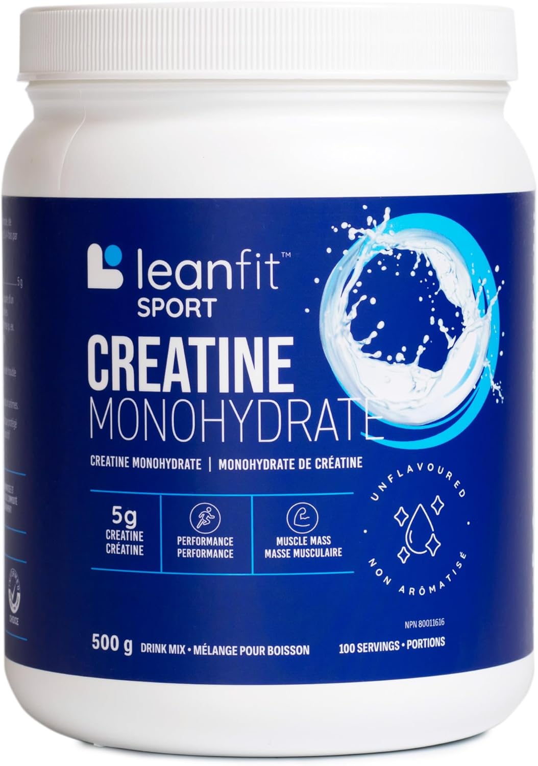 Leanfit Sport Creatine Monohydrate Powder – Unflavoured (500g)