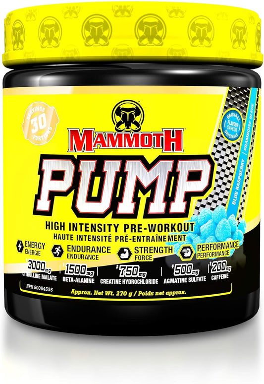 MAMMOTH Pump Pre-Workout - Blue Raspberry - 30 Servings