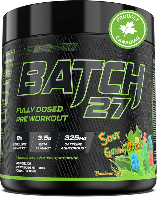 TC Nutrition Batch 27 Pre Workout - Sour Gummy Bear - 40 Servings